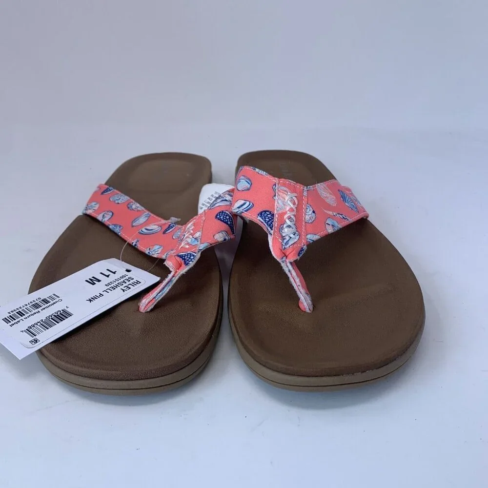 Club Room Riley 100151339 Flip Flop Sandals Men's 11M Seashell Pink Printed 8108
